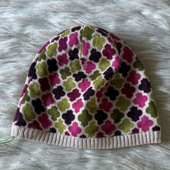NWT Hello Dahlia Cashmere Silk Knit Beanie in Multicolor Print - Picture 2 of 5